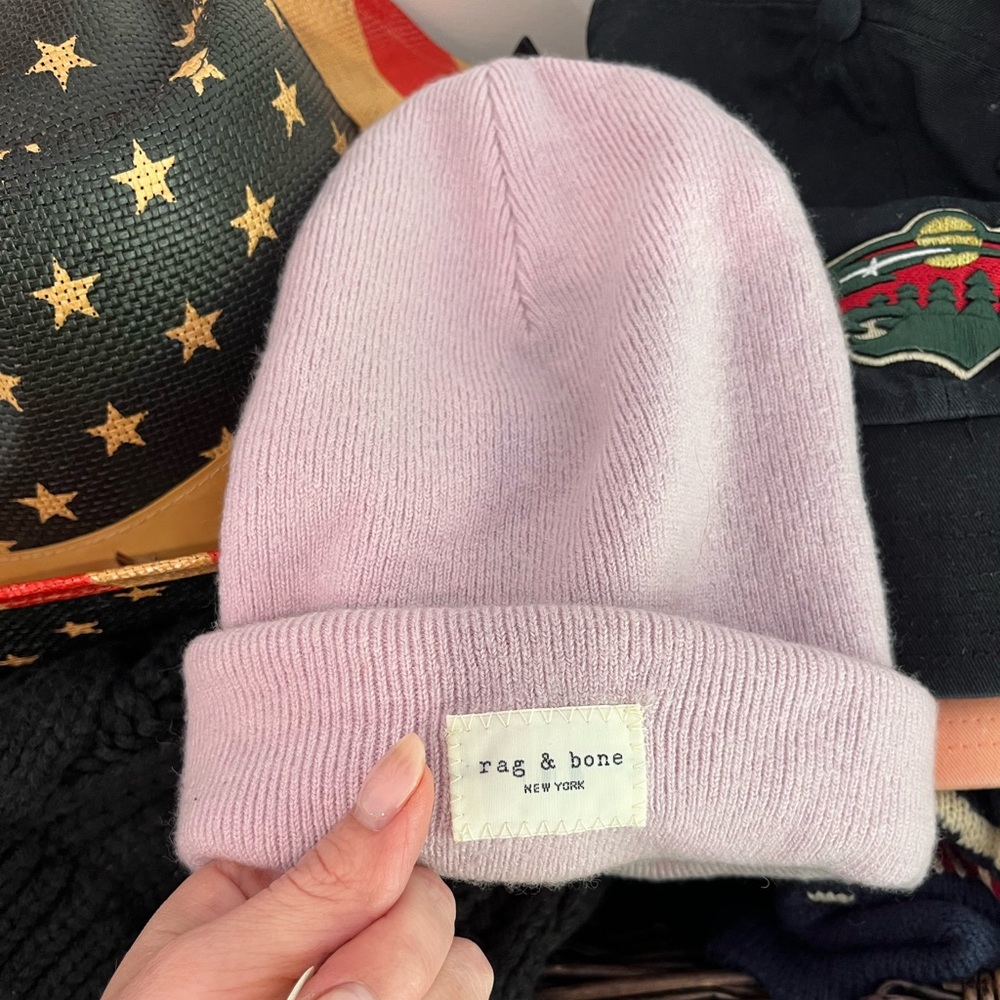 Rag & Bone Light Pink Knit Hat